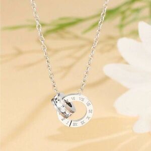 Mystique Boutique Silver Filled Roman Numeral interlocking Necklace😍